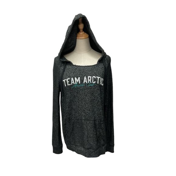 Team Arctic Cat Hooded Sweatshirt Heather Gray Athletic Sport Pullover‎ Size M - Picture 1 of 16